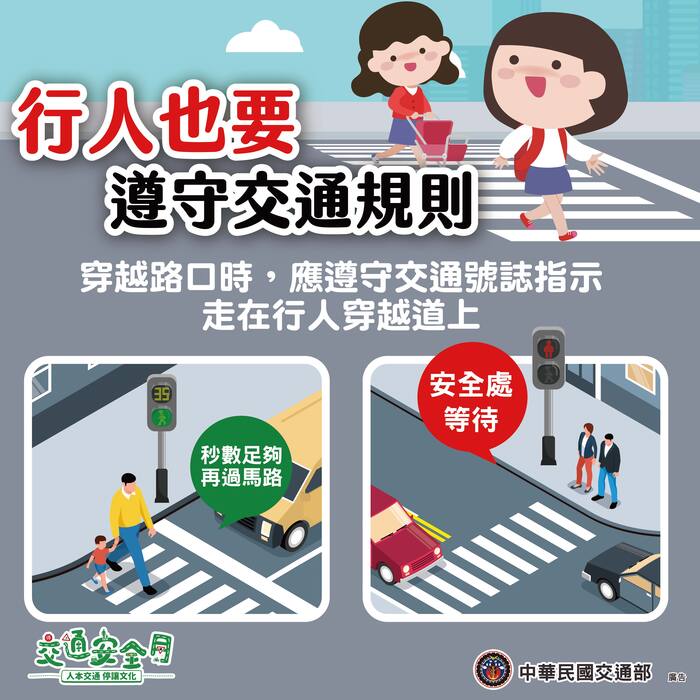 【交安宣導】年度主題為「人本交通停讓文化」,車輛慢看停 行人安全行圖片